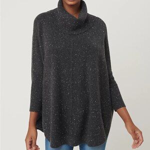 LOFT Plus Black Speckled Turtleneck Tunic Sweater